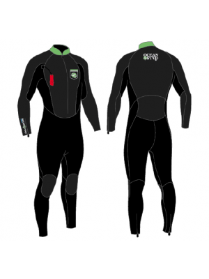 OCEAN STEP Combinaison Longe Cote 3/2MM Hommes Black/Fluro Green